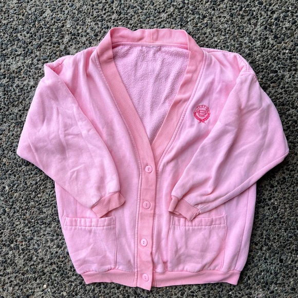 vintage pink lifestyle cardigan , medium - large - Picture 2 of 6